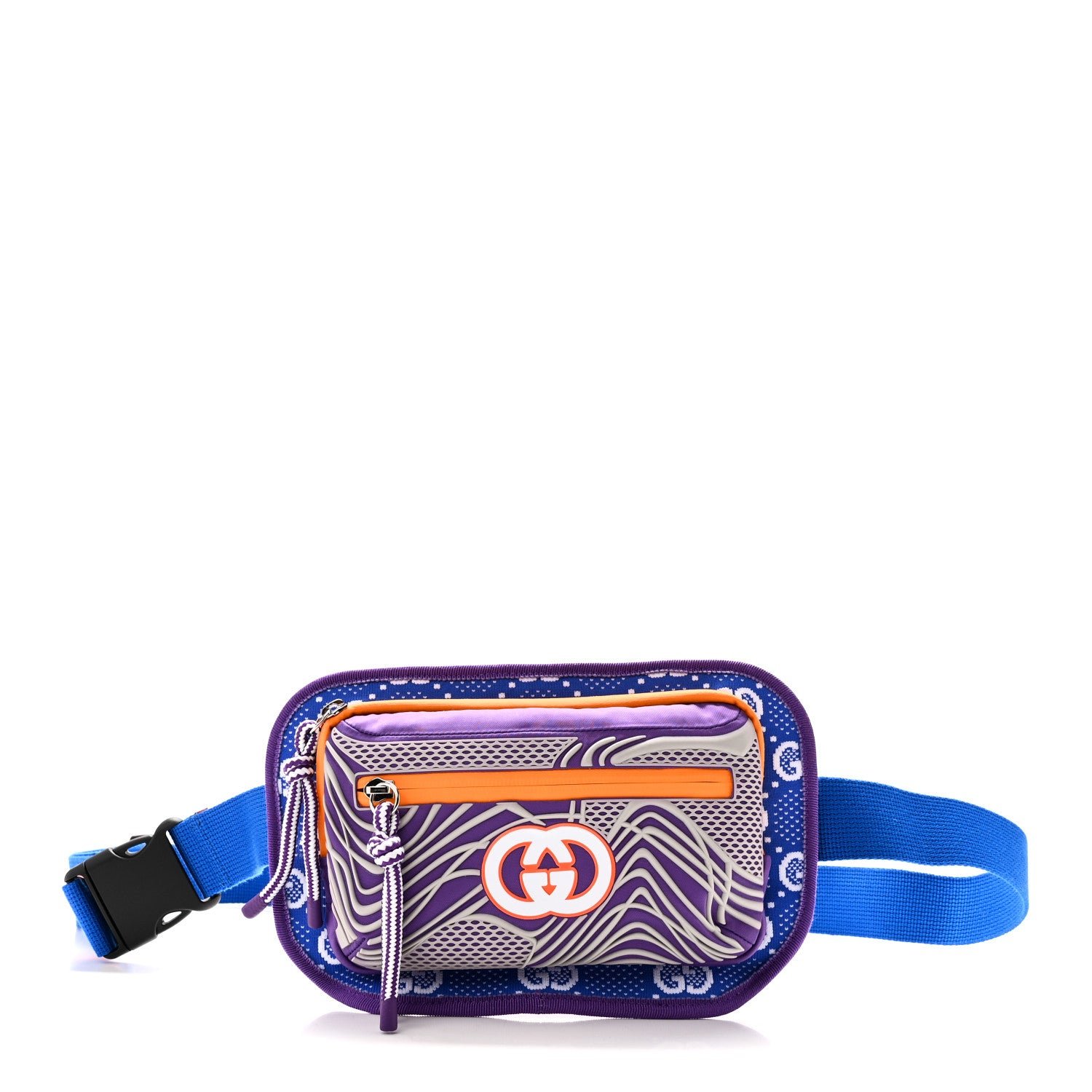 Gucci Jersey GG Monogram All Over Sporty Belt Bag Grey White Multicolor