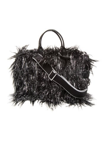 Faux Fur Top Handle Bag