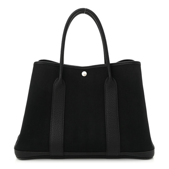 Hermes Toile Negonda Garden Party Tote 36 MM Black