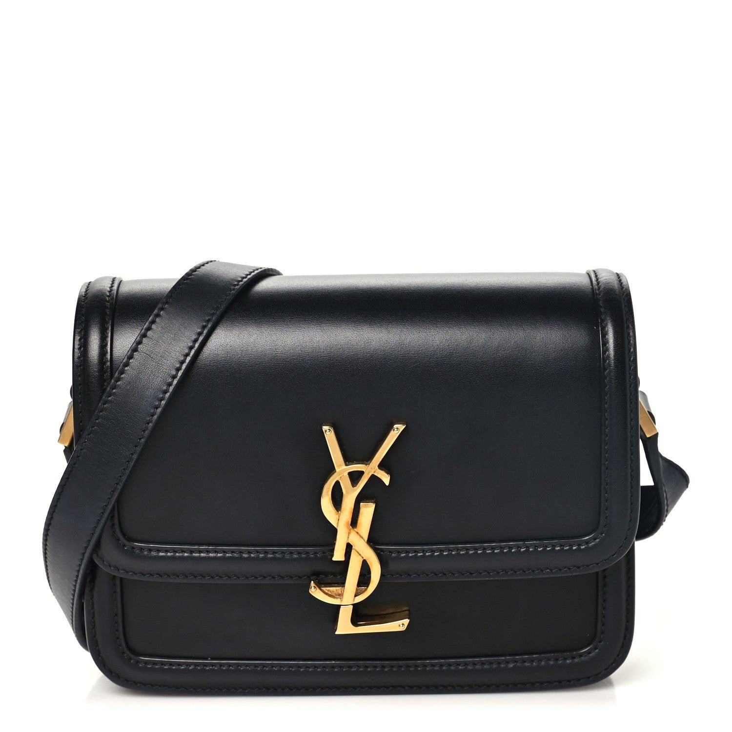 Saint Laurent Smooth Calfskin Small Solferino Satchel Black