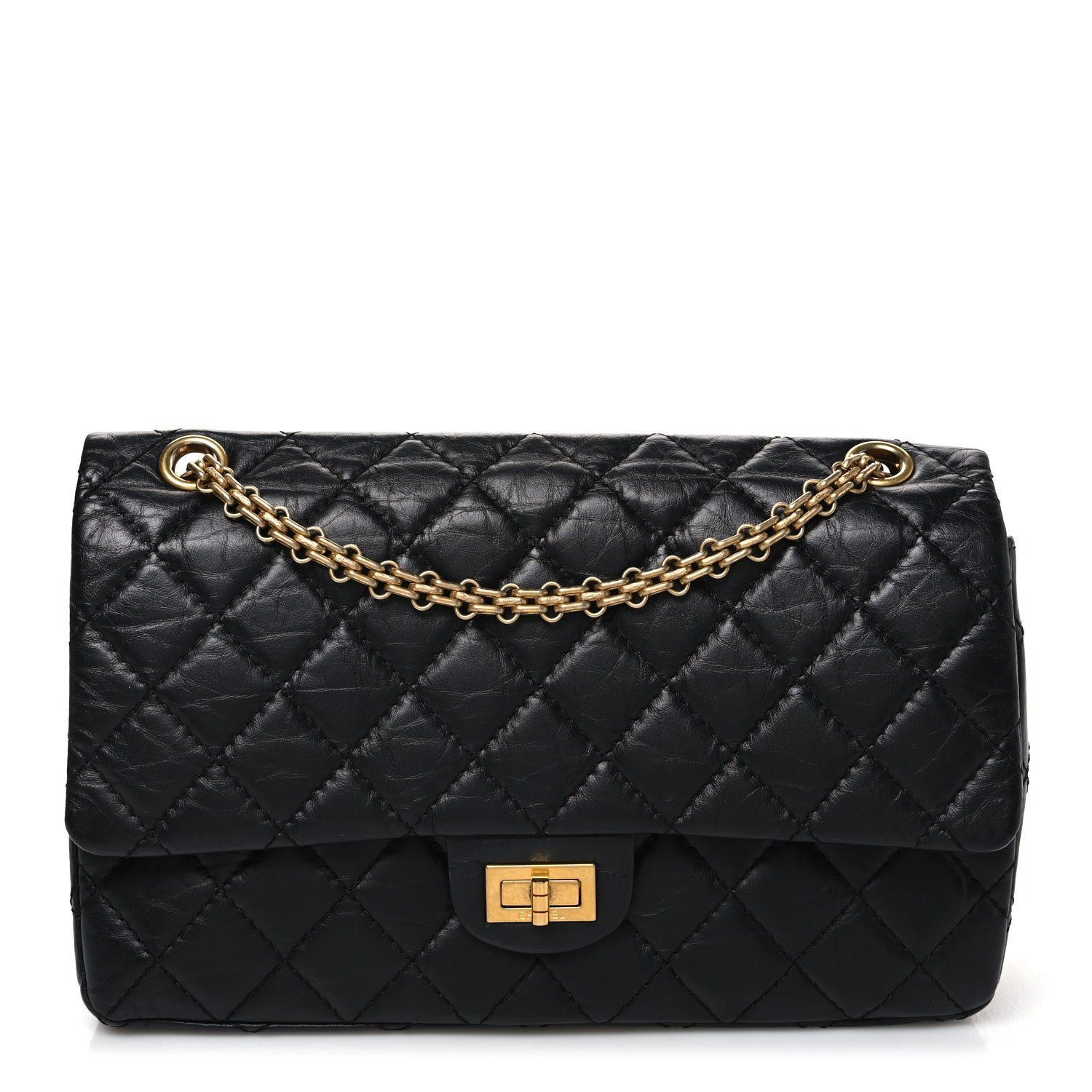 Chanel Aged Calfskin Quilted 2.55 Reissue 226 Flap Black