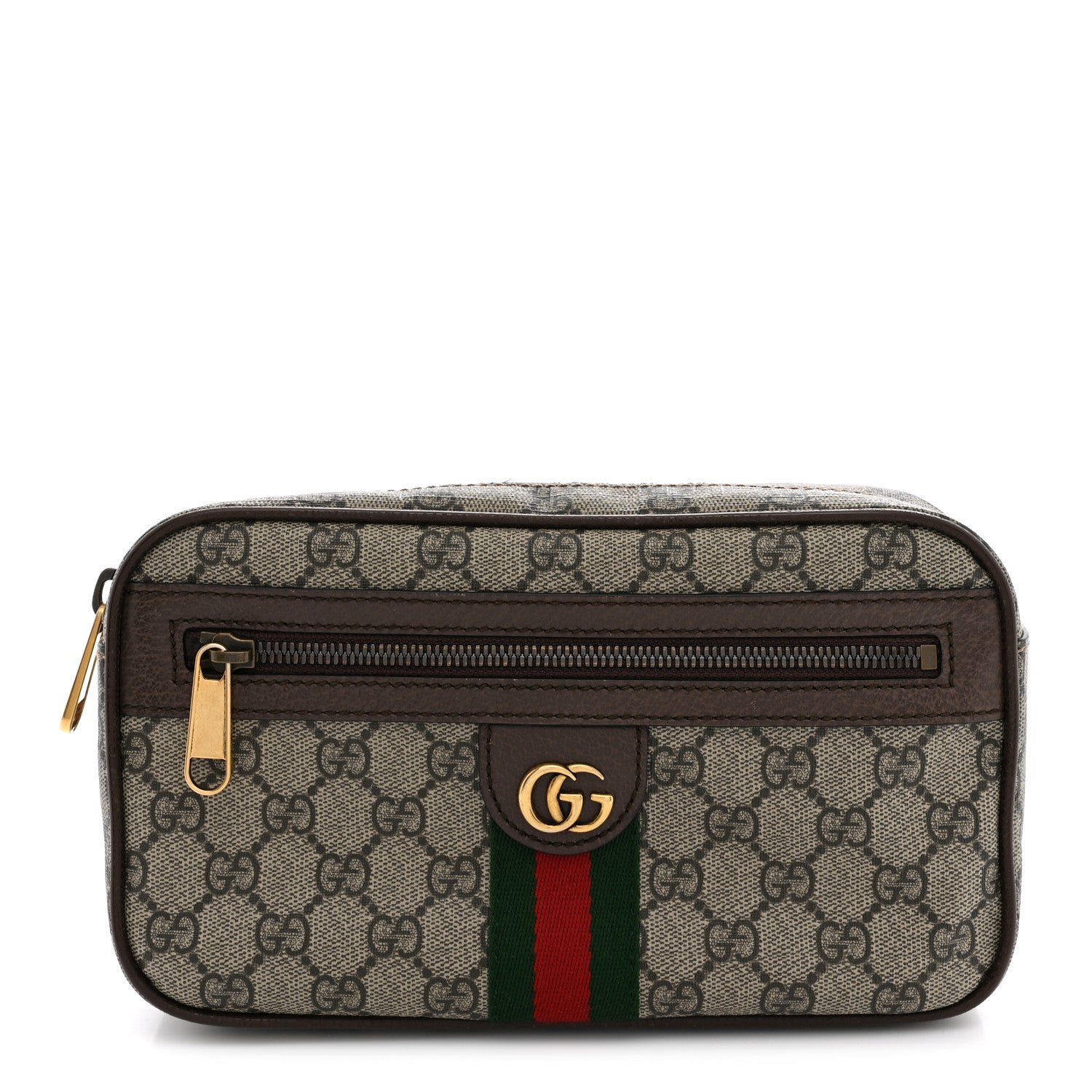 Gucci Soft GG Supreme Monogram Medium Ophidia Belt Bag Dark Brown
