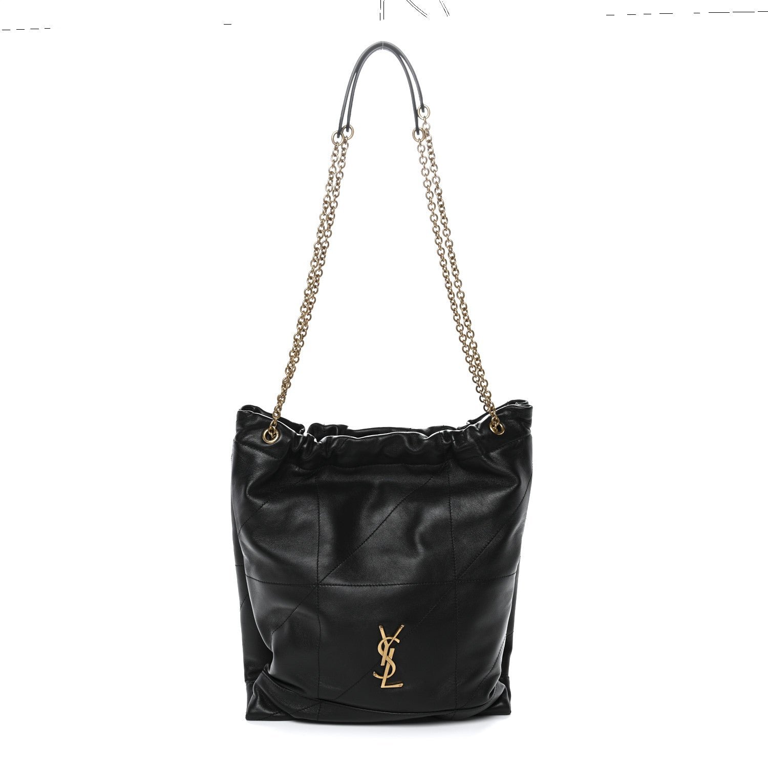 Saint Laurent Lambskin Matelasse Monogram Medium Jamie 4.3 Pochon Black