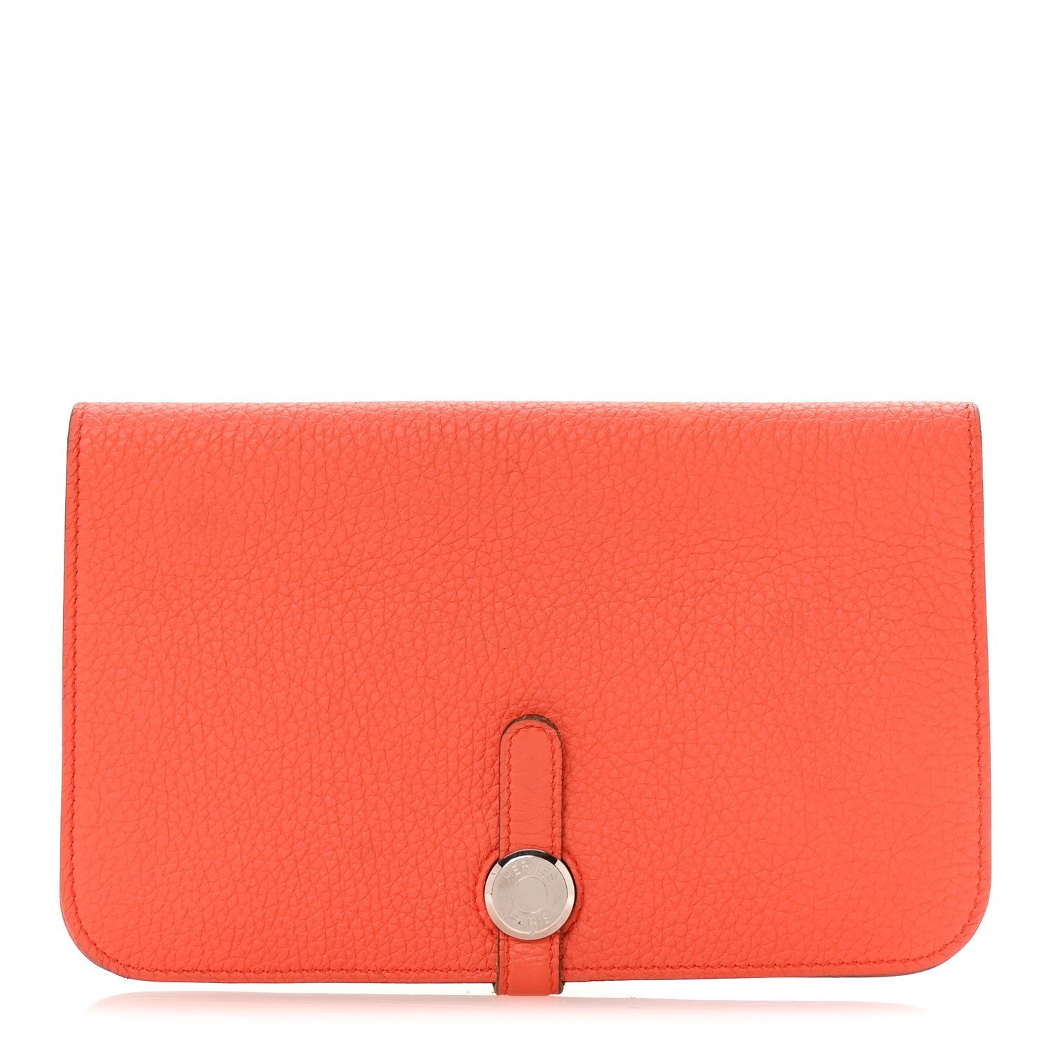 Hermes Togo Dogon Duo Wallet Orange Poppy Rose Candy