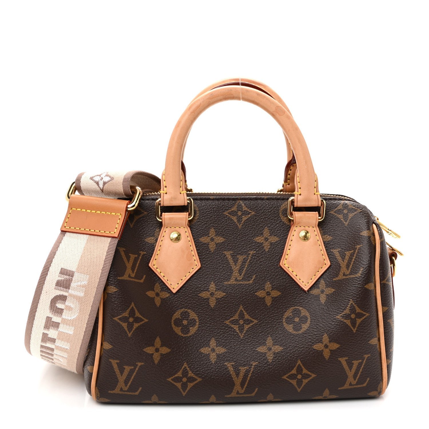 Louis Vuitton Monogram Speedy Bandouliere 20 Beige