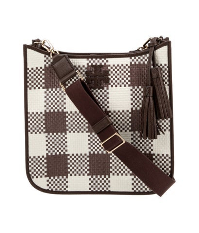 Tory Burch Burch Raffia Crossbody Bag