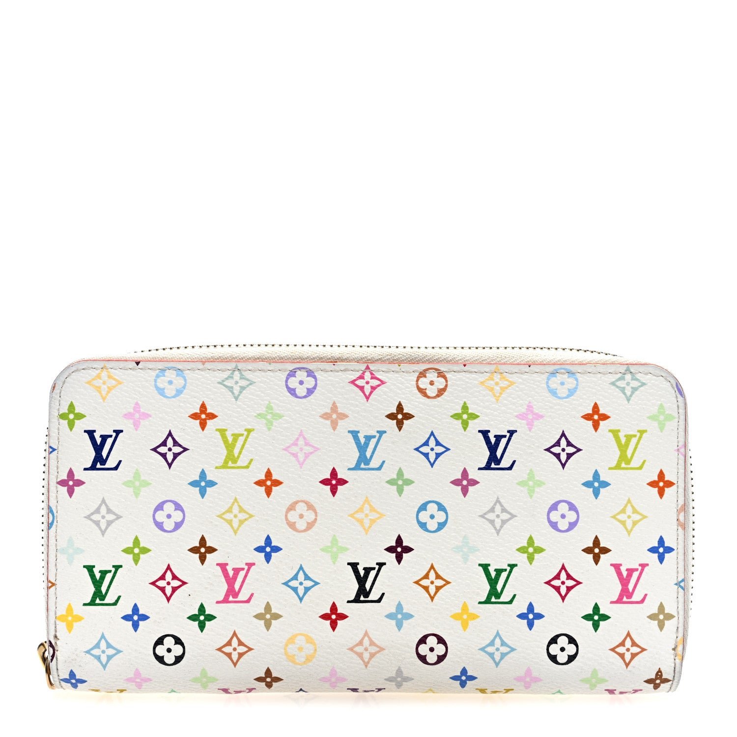 Louis Vuitton Monogram Multicolor Zippy Wallet White Litchi