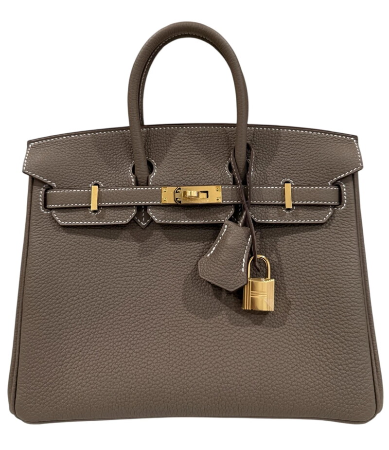 Hermes Etoupe Togo Birkin 25 Gold Hardware, 2025