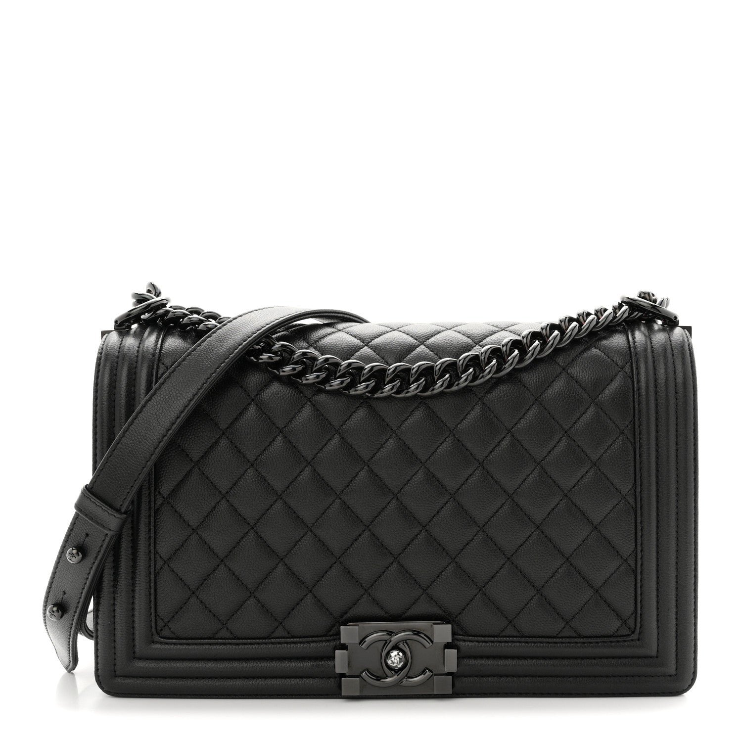 Chanel Caviar Quilted New Medium Boy Flap So Black