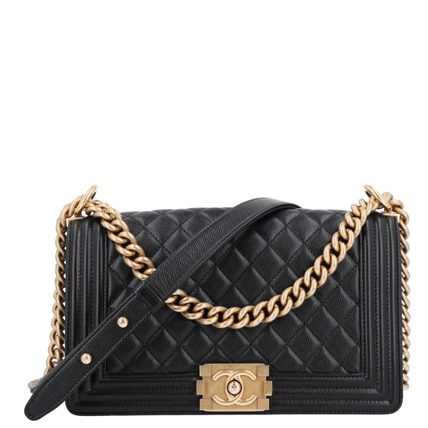Chanel Caviar Quilted Medium Boy Flap Black