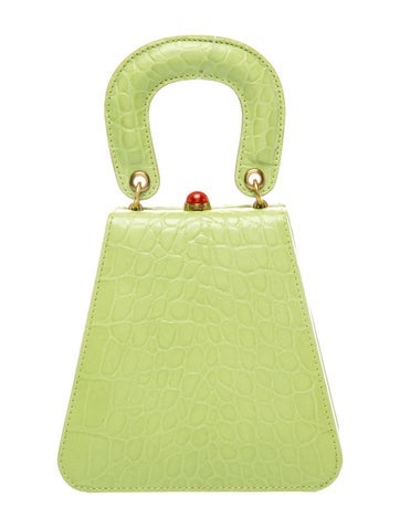 Embossed Leather Top Handle Bag
