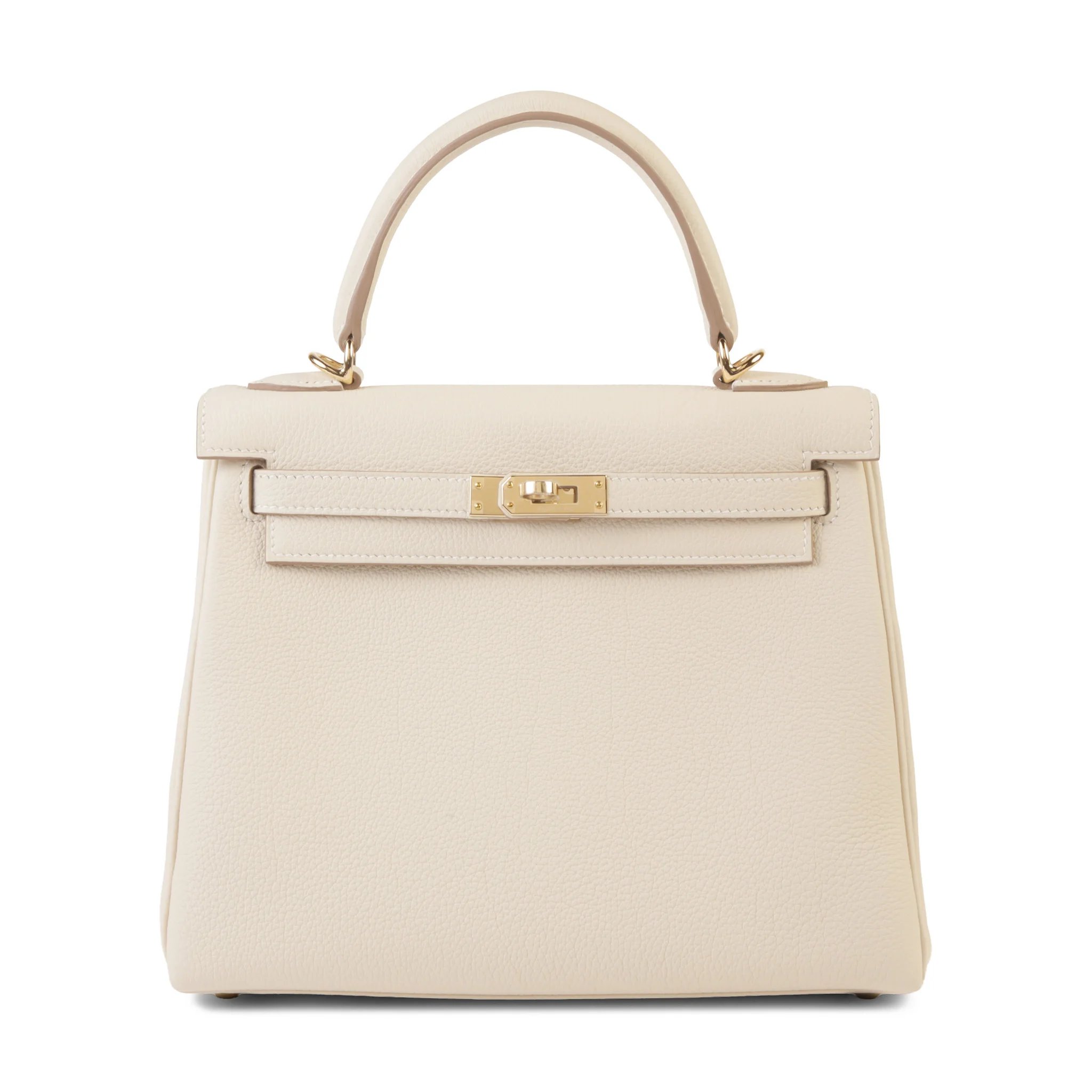 Hermes Brand New ( Rank N ) HERMÈS Kelly 25 Craie (10) Togo Permabrass hardware G (2026)