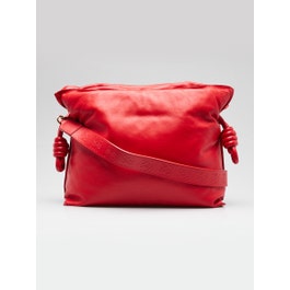 Loewe Red Padded Leather Flamenco Shoulder Bag