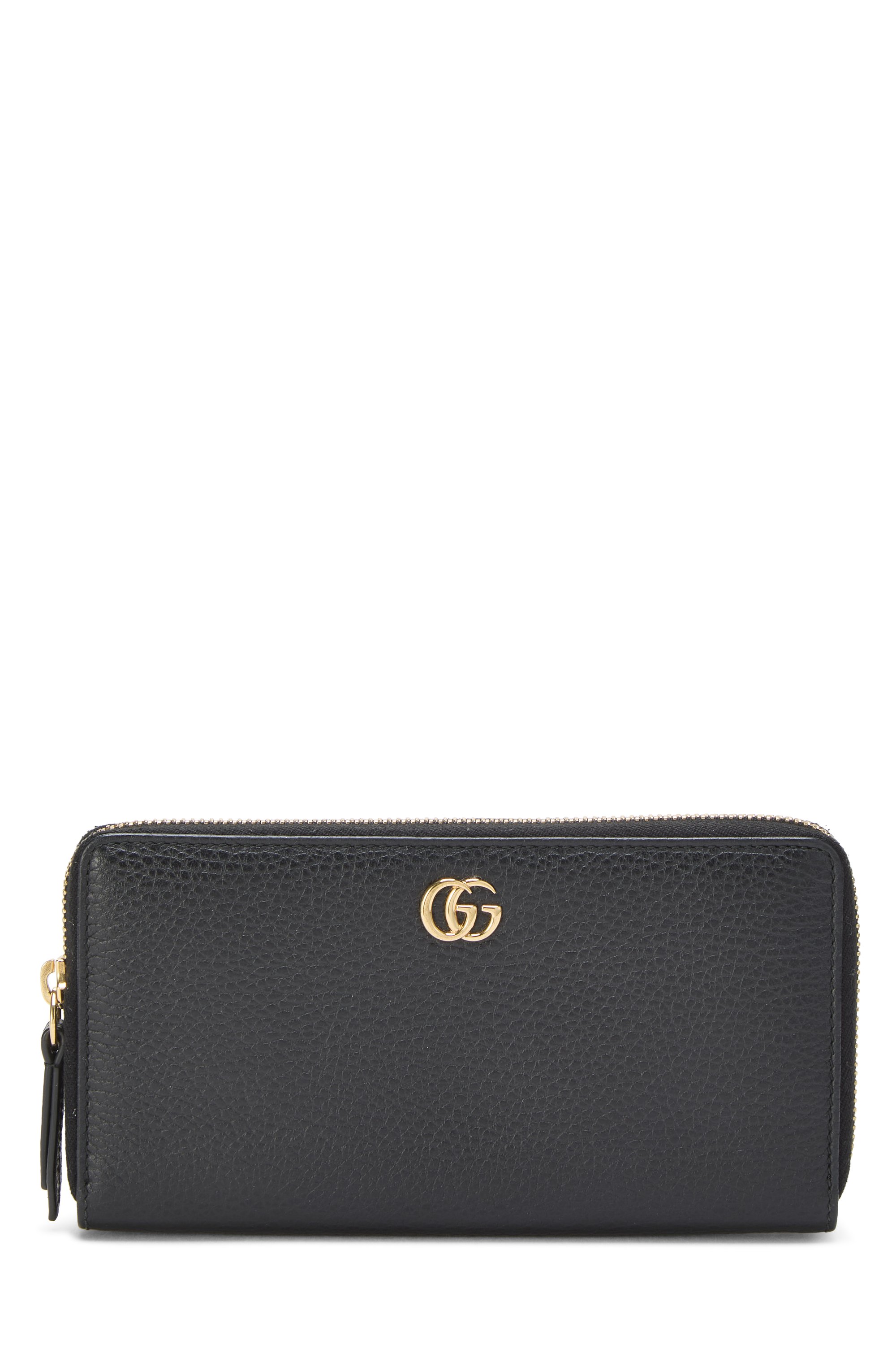 Black Leather GG Marmont Continental Wallet