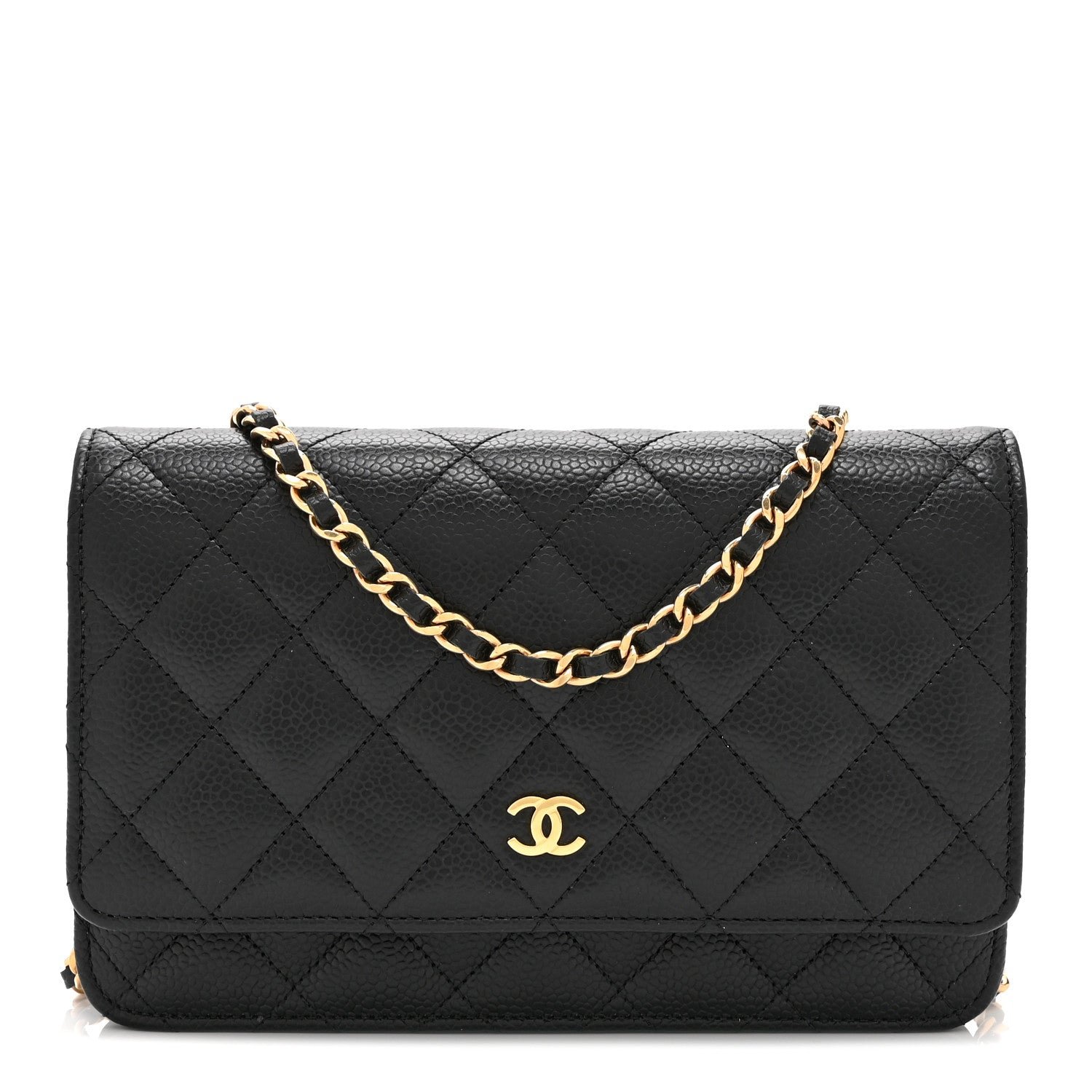 Chanel Caviar Quilted Wallet on Chain WOC Black