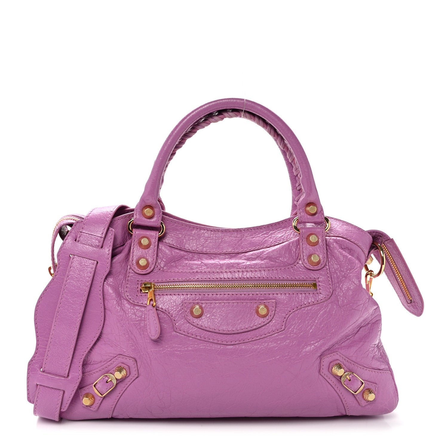Balenciaga Agneau Giant 12 Gold Hardware Town Rose Berlingot