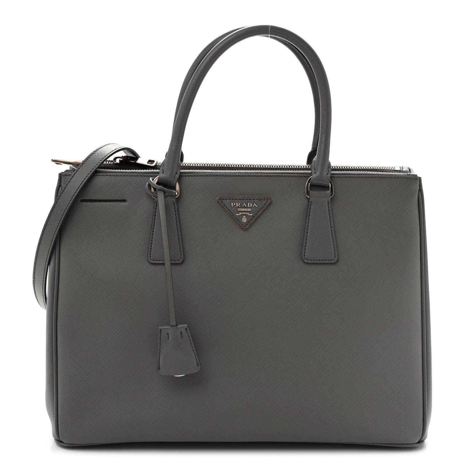 Prada Saffiano Medium Galleria Double Zip Tote Marmo