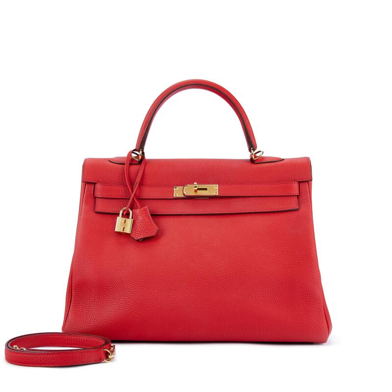 Hermes Rouge Tomate Togo Kelly 35 Retourne Gold Hardware, 2016