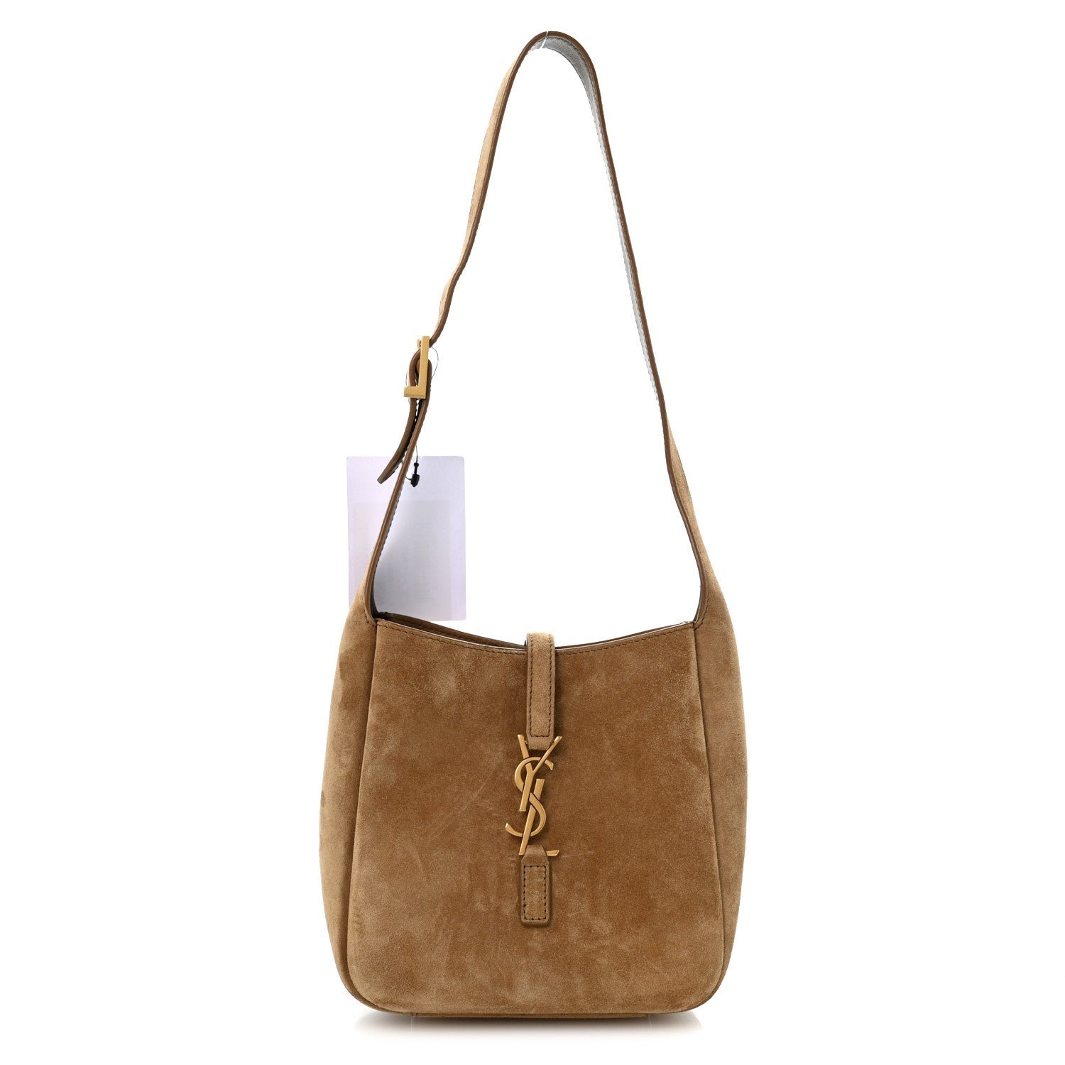 Saint Laurent Suede Baby Le 5 A 7 Hobo Golden Leaf
