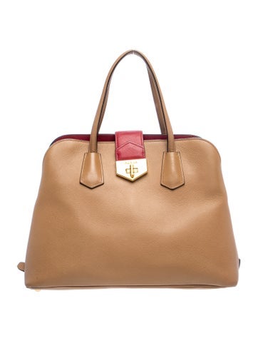 Saffiano Leather Turnlock Tote