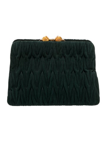 Suede Matelasse Suede Clutch Bag