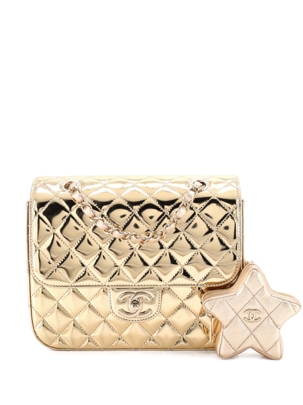 Hollywood Boulevard with Star Coin Purse Quilted Metallic Leather backpack
