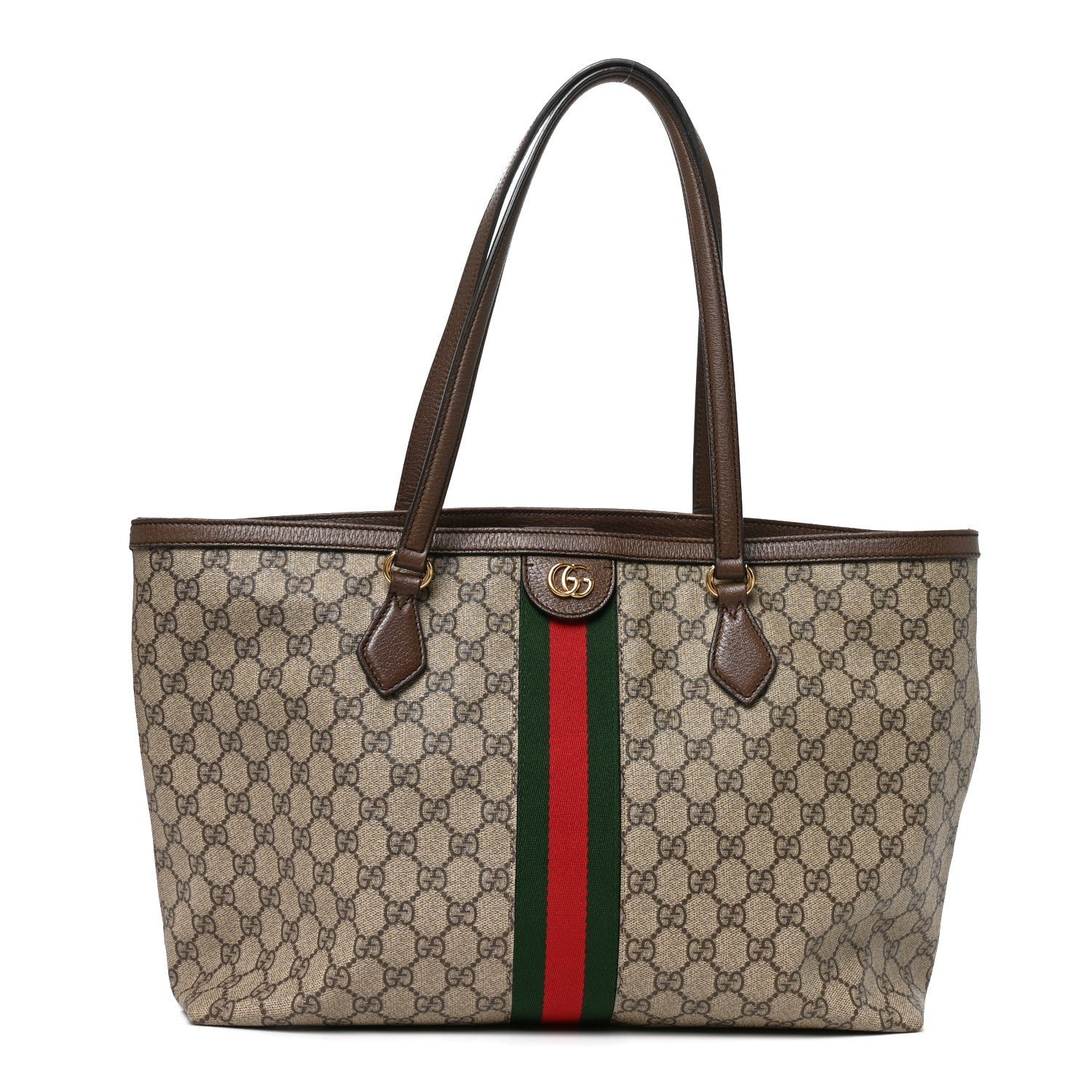 Gucci GG Supreme Monogram Medium Ophidia Shopping Tote Brown