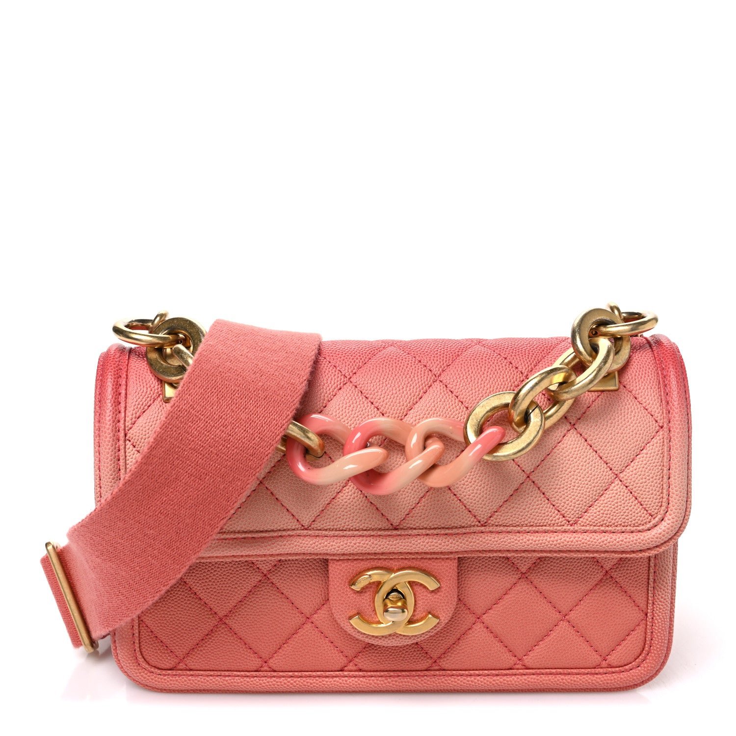 Chanel Caviar Quilted Small Sunset On The Sea Flap Coral