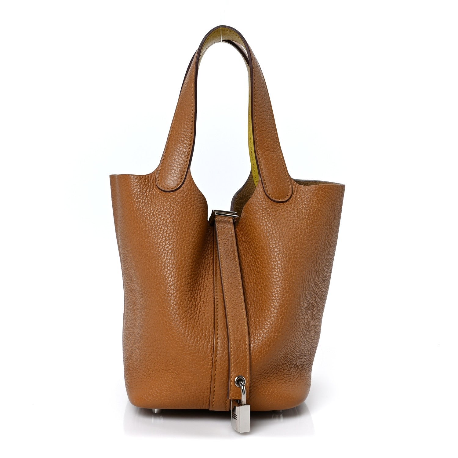 Hermes Taurillon Clemence Swift Eclat Picotin Lock 18 PM Sesame Lime