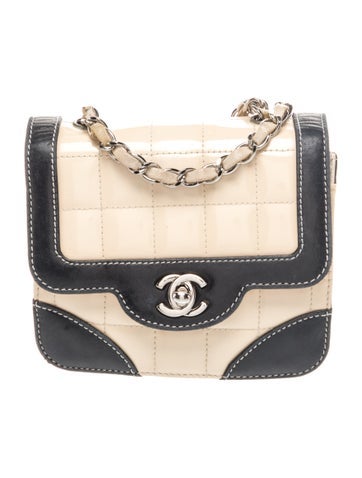 Patent Square Quilted Small Flap Bag