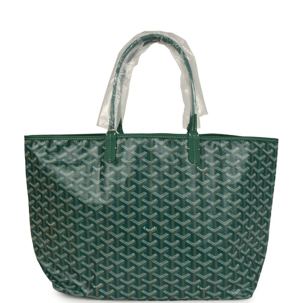 Goyard Goyard Goyardine Green Saint Louis PM Tote Bag Palladium Hardware