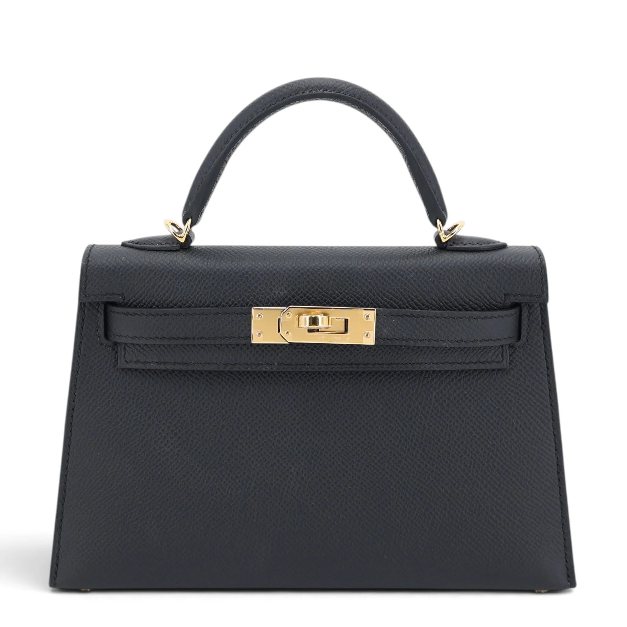 Brand New ( Rank N ) HERMÈS Mini Kelly II Noir (89) Epsom Gold hardware G (2026)