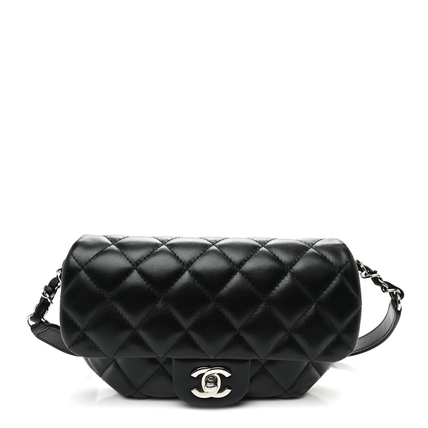 Chanel Calfskin Quilted CC Uniform Flap Belt Bag Black