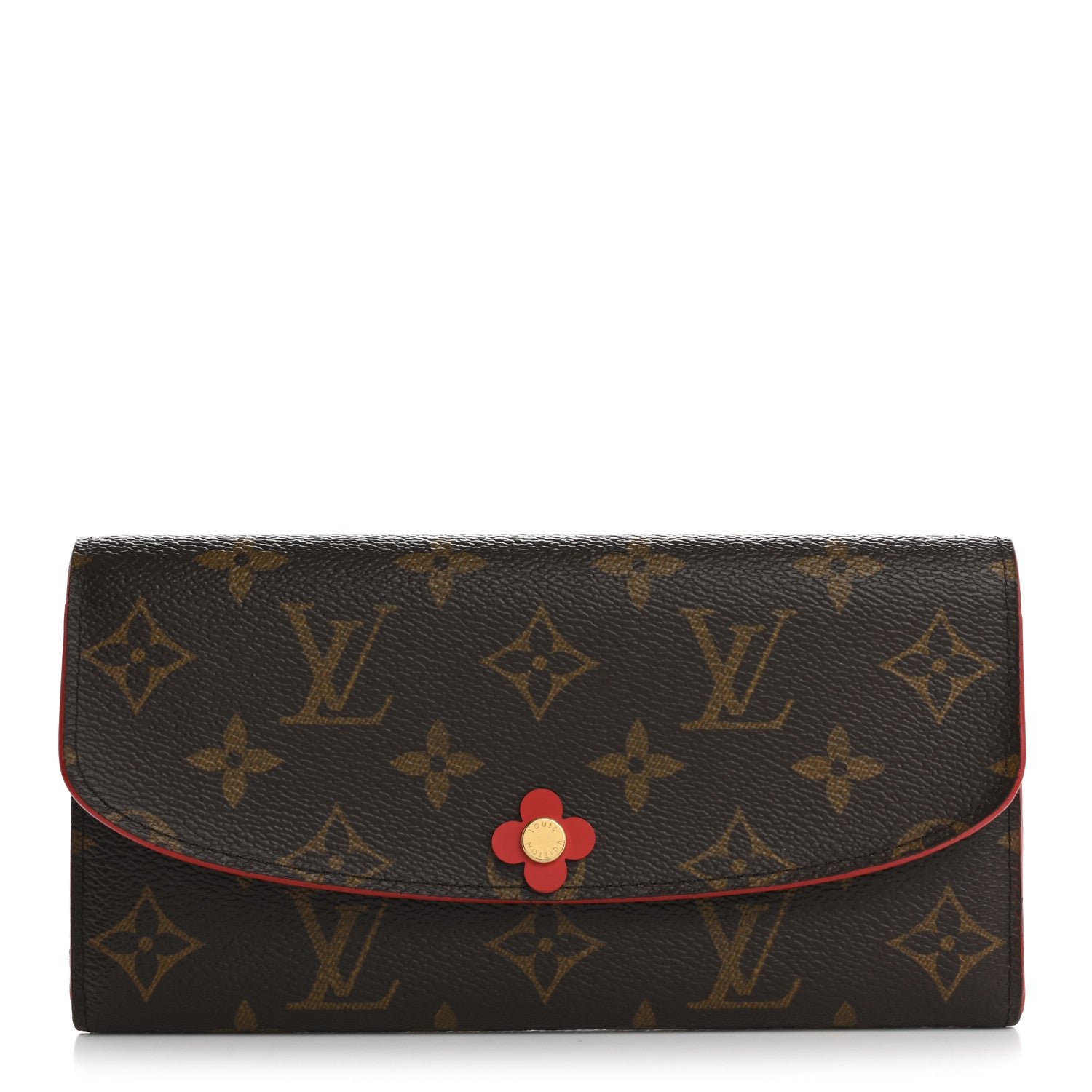 Louis Vuitton Monogram Bloom Flower Emilie Wallet Rouge