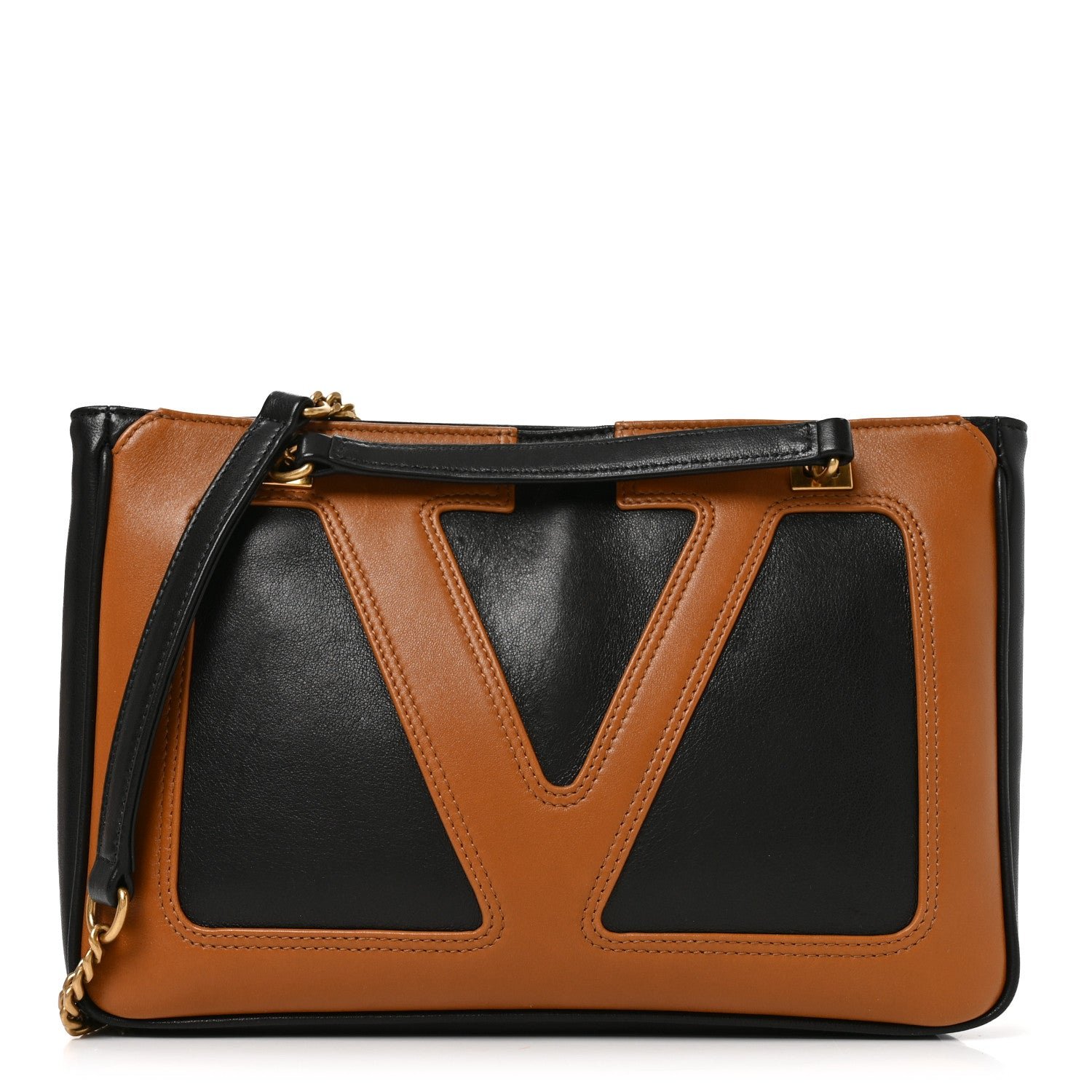 Valentino Garavani Nappa Small Viva Superstar Shopping Tote Black Brown