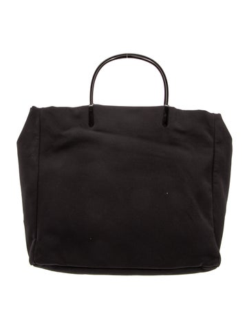 Enameled Metal Triangle Top Handle Bag