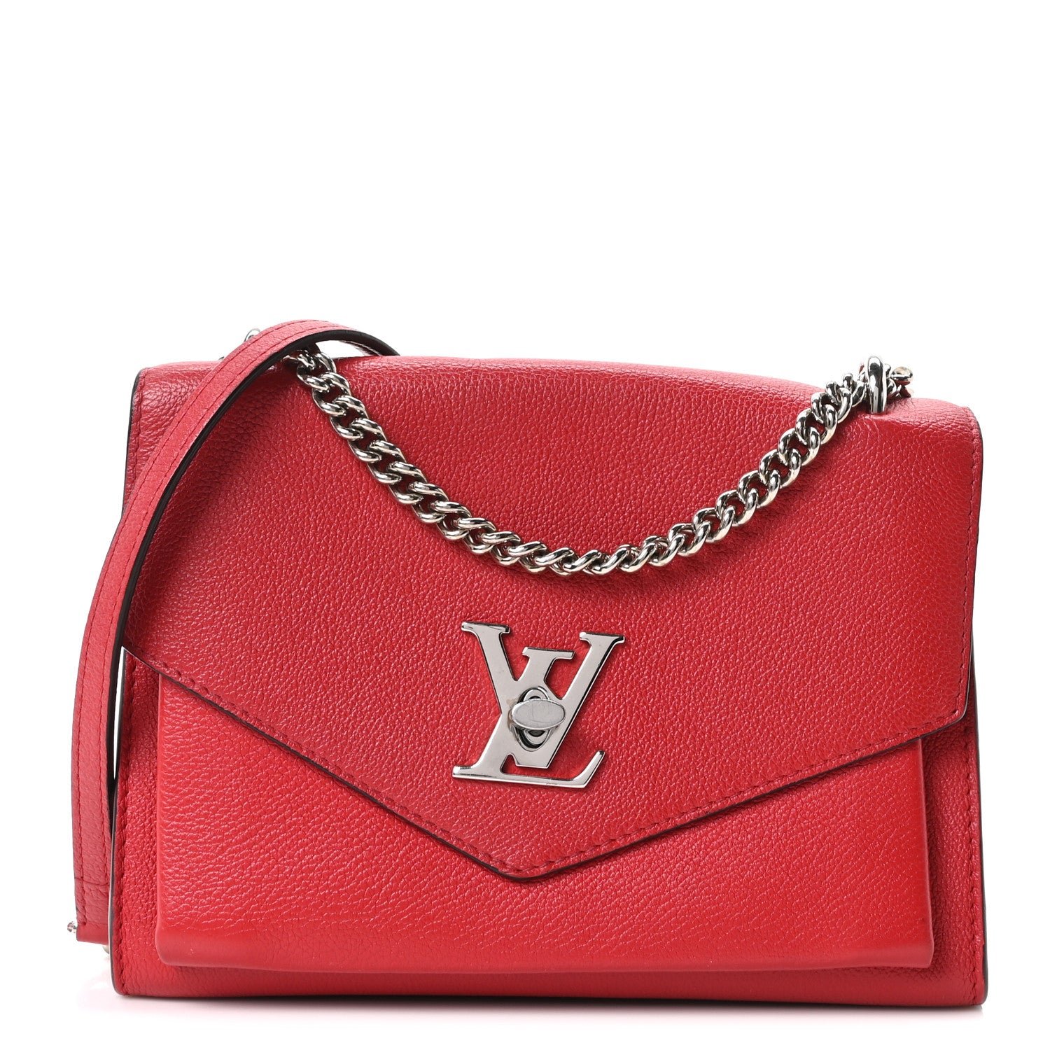 Louis Vuitton Soft Calfskin My Lockme Chain Bag BB Poppy