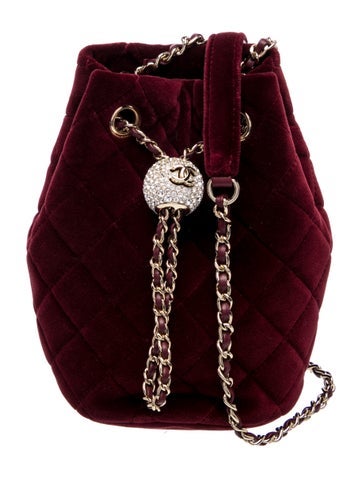 Velvet Pearl Crush Bucket Bag