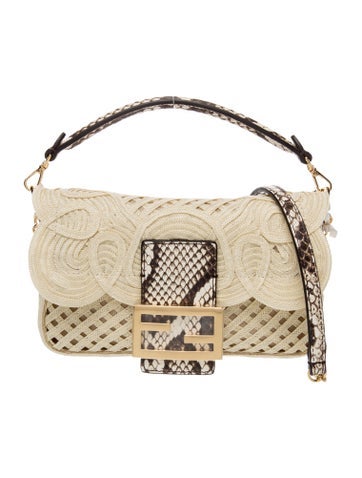 Straw Mini Baguette Doily Embroidery Mini