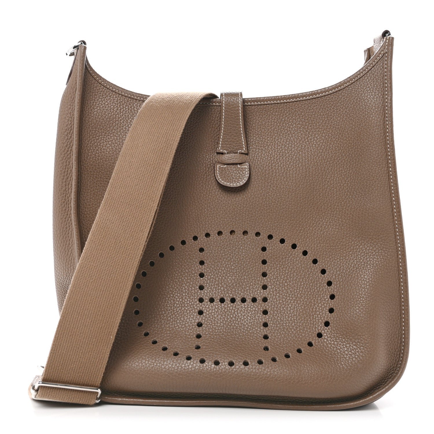 Hermes Taurillon Clemence Evelyne III GM Etoupe