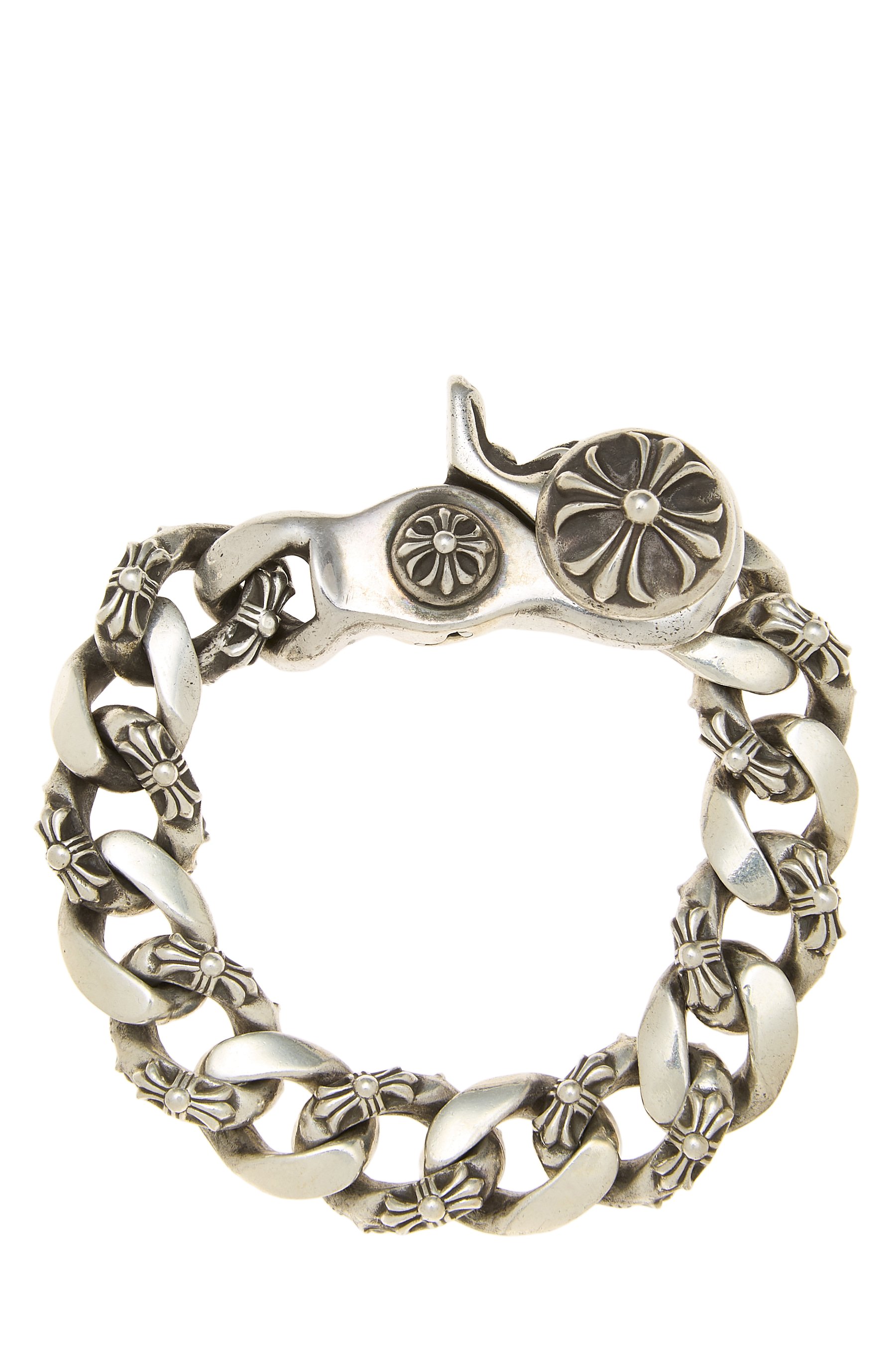 Chrome Hearts Sterling Silver Fancy Link Bracelet