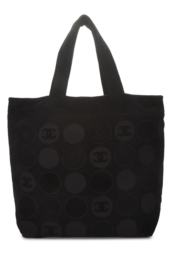 Black Terry Cloth 'CC' Beach Set