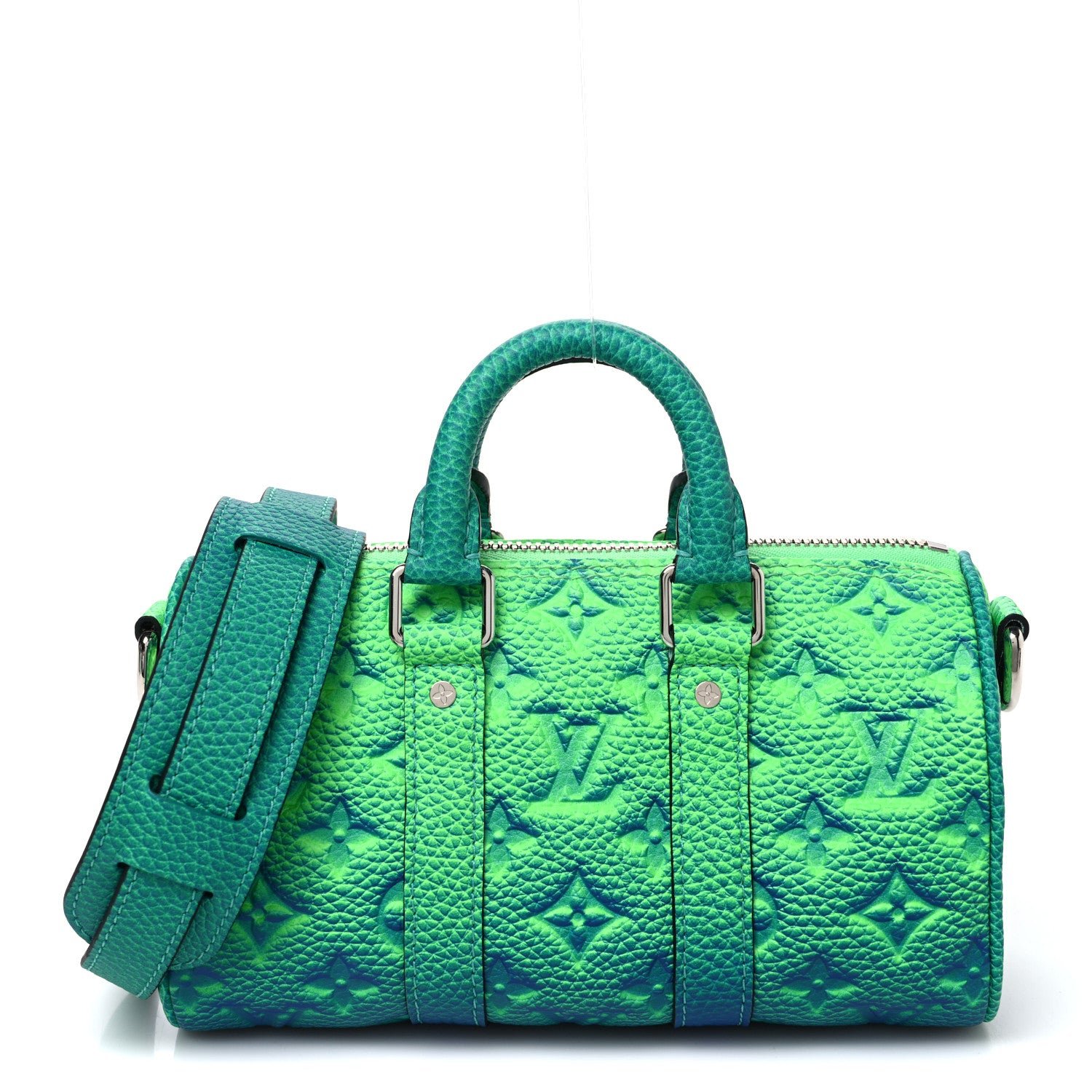 Louis Vuitton Taurillon Illusion Keepall XS Bleu Vert