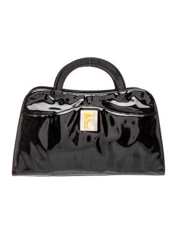 Patent Leather Top Handle Bag