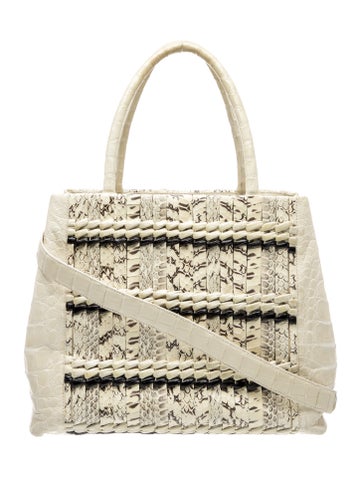 Snakeskin Top Handle Bag