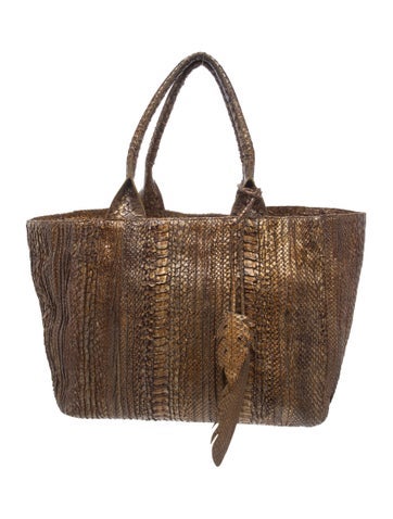 Snakeskin Top Handle Bag