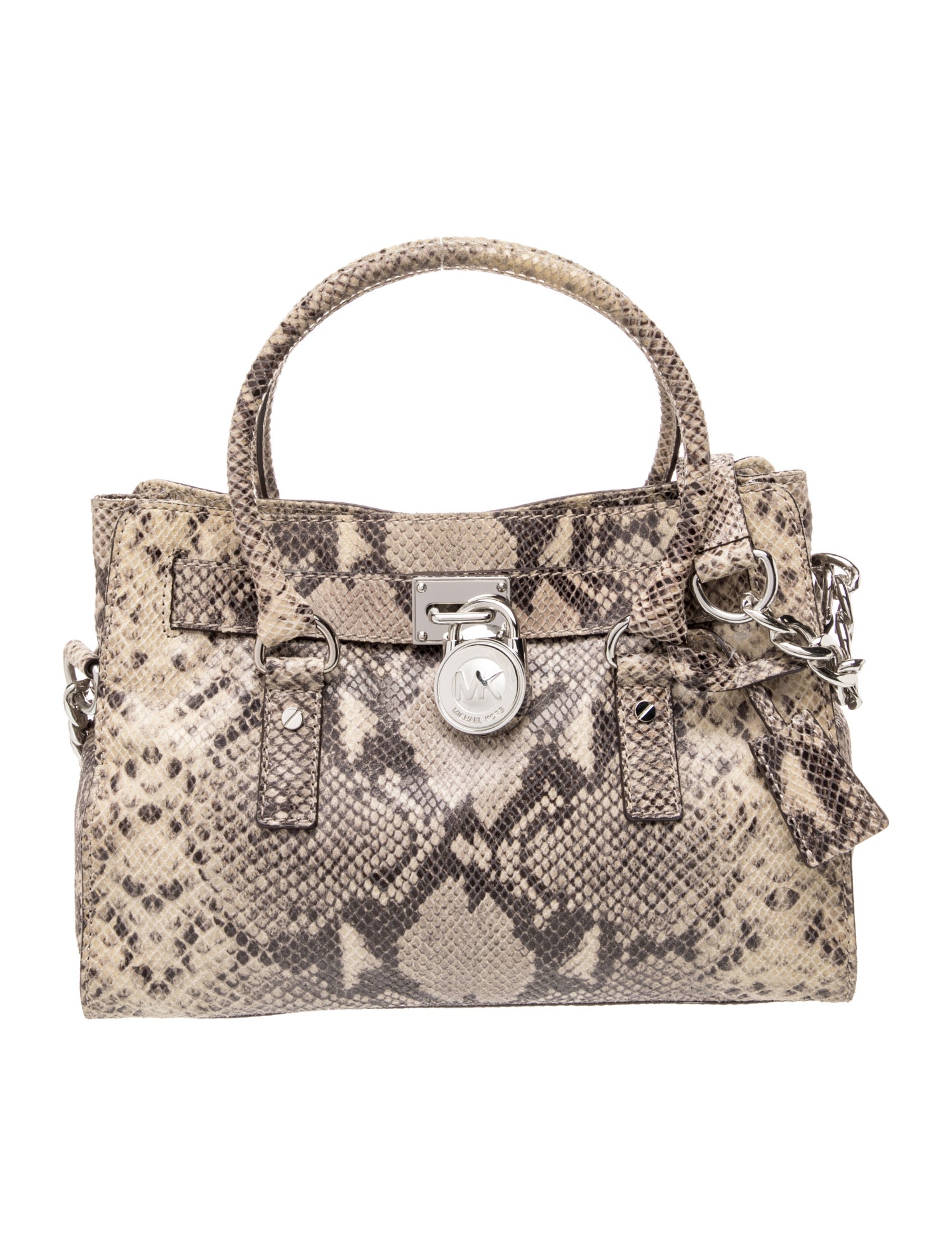 Snakeskin Top Handle Bag