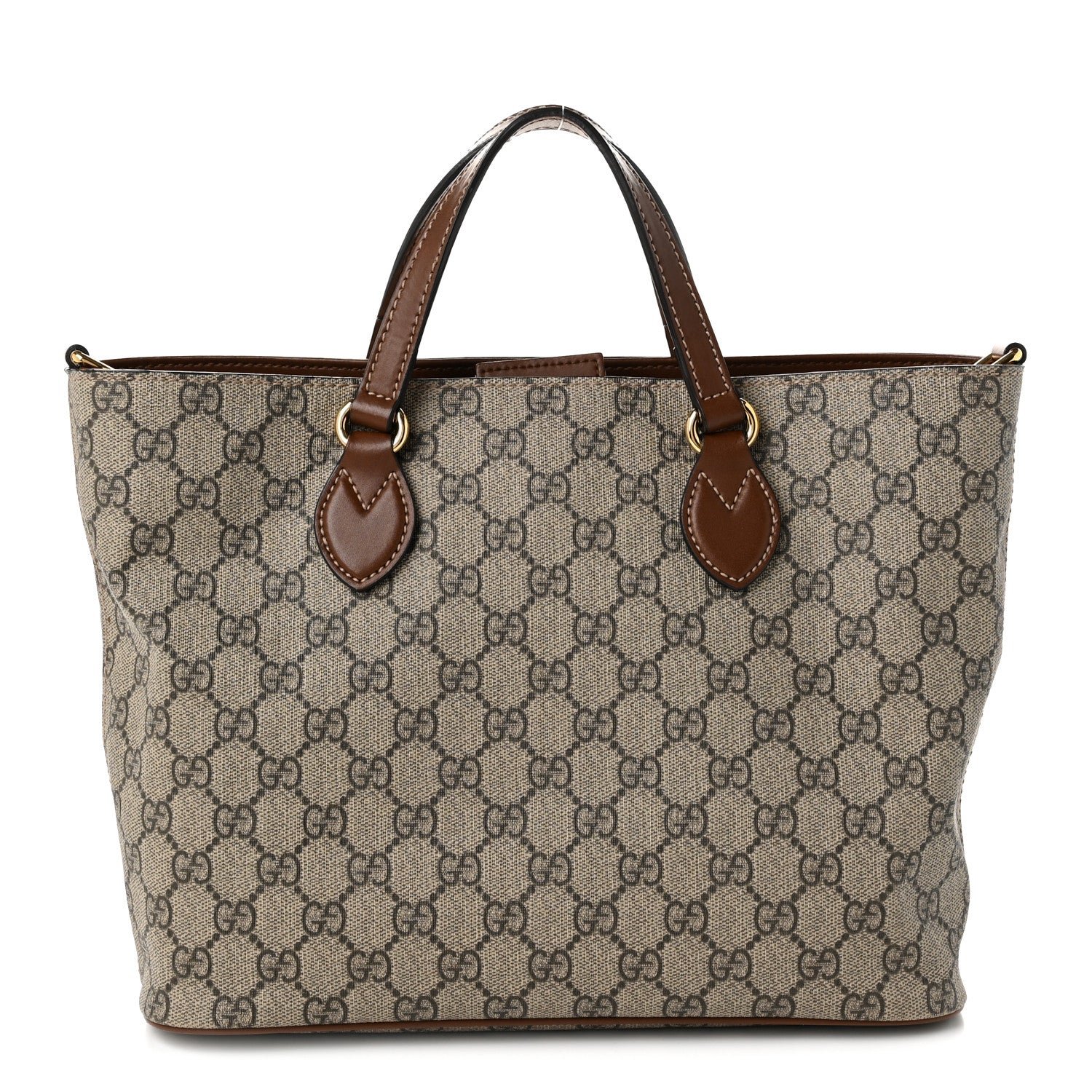 Gucci Soft GG Supreme Monogram Small Crossbody Tote Beige Cuir
