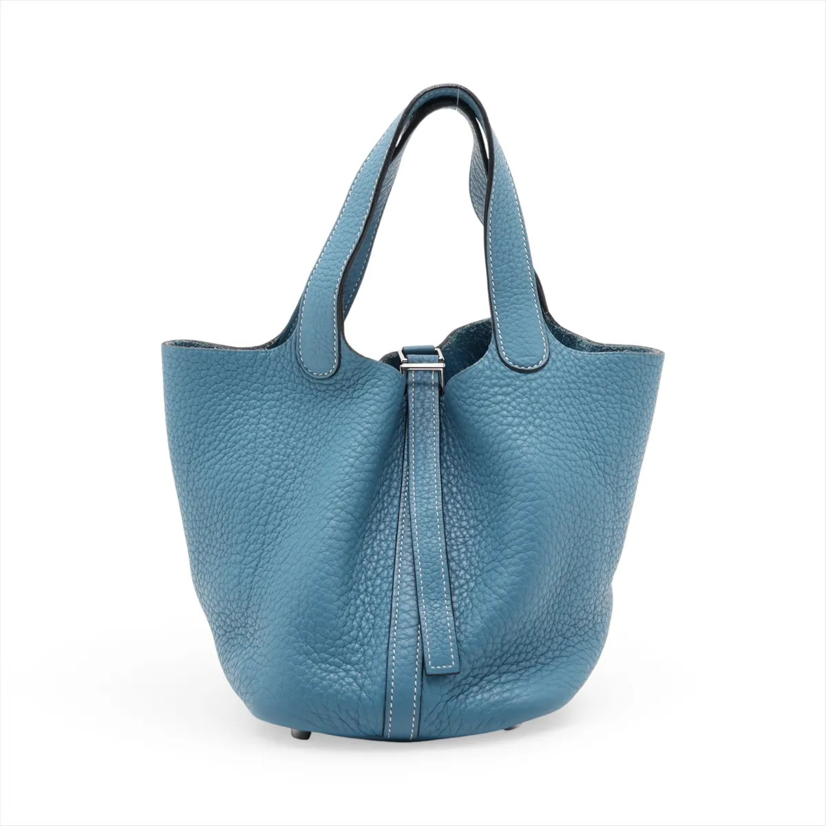 Hermès Picotin 18 PM Taurillon Clemence Blue Jean Silver Metal Fittings