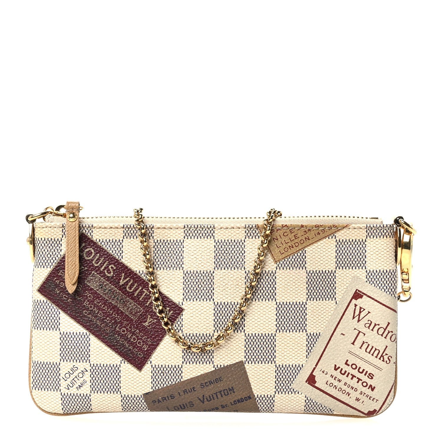 Louis Vuitton Damier Azur Trunks Labels Pochette Milla MM